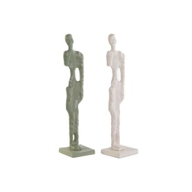 Figura Decorativa DKD Home Decor Branco Verde 9 x 9 x 40 cm (2 Unidades) de DKD Home Decor, Adornos - Ref: S3052621, Preço: 5...