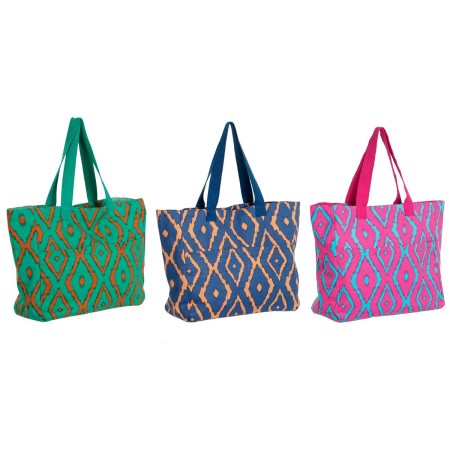 Sac de plage DKD Home Decor Bleu Vert Orange Fuchsia 55 x 14 x 35 cm (3 Unités) de DKD Home Decor, Sacs en toile et de plage ...