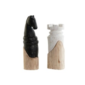 Figura Decorativa DKD Home Decor Branco Castanho Preto Fichas de Xadrez Loft 12 x 11 x 36 cm (2 Unidades) de DKD Home Decor, ...