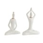 Figura Decorativa DKD Home Decor Branco Natural Oriental Yoga 25 x 8 x 36 cm (2 Unidades) de DKD Home Decor, Adornos - Ref: S...