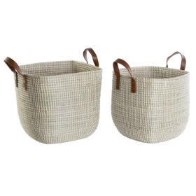 Basket set DKD Home Decor Rattan (51 x 51 x 67 cm) | Tienda24 - Global Online Shop Tienda24.eu