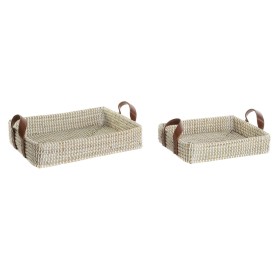 Tablettset DKD Home Decor natürlich Hellbraun Urban 41 x 32 x 9 cm (2 Stück) von DKD Home Decor, Ornamente - Ref: S3052685, P...