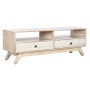 Mobile TV DKD Home Decor Bianco Naturale Legno di mango 130 x 40 x 45 cm di DKD Home Decor, Tavoli e porta TV - Rif: S3052690...