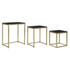 Jeu de 3 tables DKD Home Decor Noir Doré 50 x 35 x 60 cm de DKD Home Decor, Tables - Réf : S3052702, Prix : 175,45 €, Remise : %