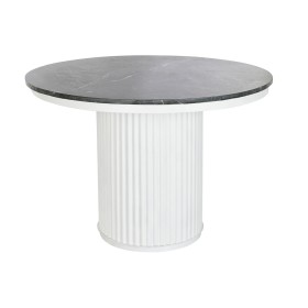 Table de Salle à Manger DKD Home Decor Blanc Noir Cuivre Métal Marbre 110 x 110 x 76 cm de DKD Home Decor, Tables - Réf : S30...