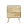 Mesita de Noche DKD Home Decor Natural Caucho Madera de Paulonia Madera MDF 40 x 30 x 48 cm de DKD Home Decor, Mesillas de no...