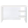 Secretária DKD Home Decor Branco Transparente Cristal Madeira MDF 120 x 50 x 76 cm de DKD Home Decor, Secretárias e mesas par...