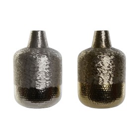 Vase Home ESPRIT Grey Golden Stoneware Abstract Modern 17 x 17 x 35 cm | Tienda24 - Global Online Shop Tienda24.eu