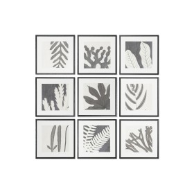 Pintura DKD Home Decor 40 x 4 x 40 cm Folha de planta Urbana (9 Unidades) de DKD Home Decor, Impressões sobre tela - Ref: S30...