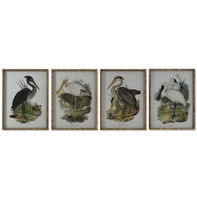 Cuadro DKD Home Decor Pájaros Oriental 45 x 3 x 60 cm (4 Unidades) de DKD Home Decor, Impresiones sobre lienzo - Ref: S305282...