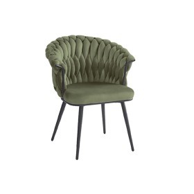 Chaise DKD Home Decor Noir Vert Velours Métal 66 x 60 x 84 cm de DKD Home Decor, Chaises - Réf : S3052859, Prix : 178,45 €, R...