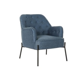 Sillón DKD Home Decor Azul Negro Metal 65 x 73 x 79,5 cm de DKD Home Decor, Sillas - Ref: S3052889, Precio: 198,31 €, Descuen...