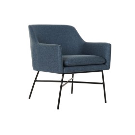 Fauteuil DKD Home Decor Bleu Noir Métal 66 x 62 x 75 cm de DKD Home Decor, Chaises - Réf : S3052892, Prix : 165,42 €, Remise : %