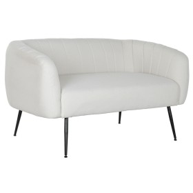 Canapé DKD Home Decor Noir Greige Mousse Bois Métal Velours Scandi 129 x 75 x 73 cm de DKD Home Decor, Canapés et divans - Ré...