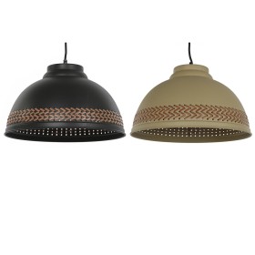 Deckenlampe DKD Home Decor natürlich Schwarz Polyester Weiß grün 40 W 50 W (46 x 46 x 25 cm) | Tienda24 - Global Online Shop Tienda24.eu