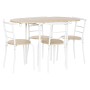 Table set with 4 chairs DKD Home Decor White Natural Metal MDF Wood 121 x 55 x 78 cm by DKD Home Decor, Tables - Ref: S305305...