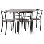 Table set with 4 chairs DKD Home Decor Brown Black Metal MDF Wood 121 x 55 x 78 cm by DKD Home Decor, Tables - Ref: S3053055,...