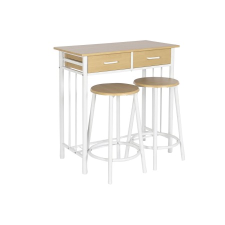 Conjunto de mesa com 2 cadeiras DKD Home Decor Metal Madeira MDF 80 x 50 x 84 cm de DKD Home Decor, Jogos de móveis - Ref: S3...