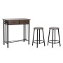 Tisch-Set mit 2 Stühlen DKD Home Decor Braun Schwarz Metall Holz MDF 80 x 50 x 84 cm von DKD Home Decor, Tische - Ref: S30530...