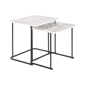 Jeu de 2 tables DKD Home Decor Blanc Noir 51 x 43 x 49 cm de DKD Home Decor, Tables - Réf : S3053106, Prix : 105,05 €, Remise...