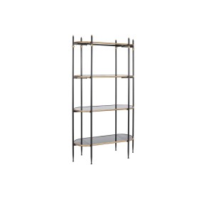 Scaffale DKD Home Decor Nero Dorato Metallo Cristallo 103 x 42 x 180 cm (1) di DKD Home Decor, Unità di mensole - Rif: S30531...