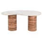 Mesa de apoio Home ESPRIT Branco Castanho Cinzento Mármore Madeira de mangueira 86 x 48 x 39 cm de Home ESPRIT, Jogos de móve...