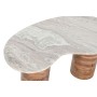 Mesa de apoio Home ESPRIT Branco Castanho Cinzento Mármore Madeira de mangueira 86 x 48 x 39 cm de Home ESPRIT, Jogos de móve...