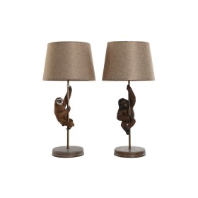 Lampada da tavolo Home ESPRIT Marrone Metallo Resina 50 W 220 V 26 x 26 x 53,5 cm (2 Unità) di Home ESPRIT, Lampade da tavolo...