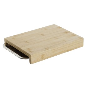 Cutting board DKD Home Decor Natural Bamboo Stainless steel 28 x 21,5 x 4,2 cm by DKD Home Decor, Chopping boards - Ref: S305...