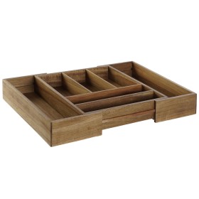 Organizador de Talheres DKD Home Decor Natural Acácia 35 x 30 x 7 cm de DKD Home Decor, Prateleiras e estantes - Ref: S305320...