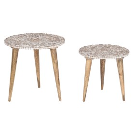 Set of 2 tables Home ESPRIT White Natural 45 x 45 x 45 cm by Home ESPRIT, Tables - Ref: S3053235, Price: 90,65 €, Discount: %