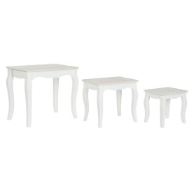 Jeu de 3 tables DKD Home Decor Blanc Marron Clair 53 x 35 x 47 cm de DKD Home Decor, Tables - Réf : S3053254, Prix : 108,63 €...