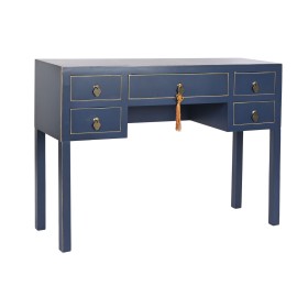 Desk DKD Home Decor Blue Golden Metal Pinewood MDF Wood 110 x 35 x 78 cm by DKD Home Decor, Computer desks and tables - Ref: ...