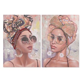 Painting Home ESPRIT Colonial African Woman 70 x 3 x 100 cm (2 Units) by Home ESPRIT, Prints on Canvas - Ref: S3053330, Price...