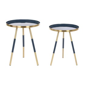 Jeu de 2 tables Alexandra House Living Doré verre Fer 60 x 56 x 60 cm | Tienda24 - Global Online Shop Tienda24.eu