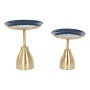 Conjunto de 2 mesas Home ESPRIT Azul Dourado 40,5 x 40,5 x 48 cm | Tienda24 - Global Online Shop Tienda24.eu