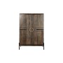 Cupboard Home ESPRIT Black Golden Natural Wood 85 x 38 x 134 cm by Home ESPRIT, Sideboards - Ref: S3053566, Price: 528,58 €, ...