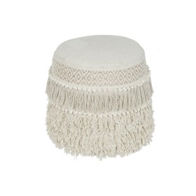 Footrest Home ESPRIT White Fringe 40 x 40 x 45 cm by Home ESPRIT, Footstools & Ottomans - Ref: S3053607, Price: 63,05 €, Disc...