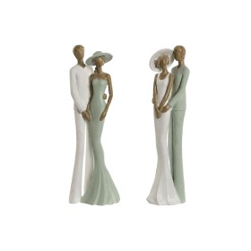 Figurine Décorative Home ESPRIT Blanc Vert Couple 10 x 7,5 x 31 cm (2 Unités) de Home ESPRIT, Objets de décoration - Réf : S3...