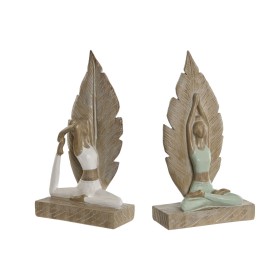 Figura Decorativa Home ESPRIT Branco Verde Scandi 15,5 x 7,5 x 26,5 cm (2 Unidades) de Home ESPRIT, Adornos - Ref: S3053679, ...