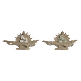 Figurine Décorative Home ESPRIT Blanc Vert Buda Oriental 30 x 6 x 15 cm (2 Unités) de Home ESPRIT, Objets de décoration - Réf...