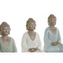 Statua Decorativa Home ESPRIT Bianco Verde Turchese Buddha Orientale 12 x 12 x 18,5 cm (3 Unità) di Home ESPRIT, Soprammobili...