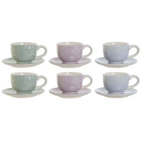 Ensemble de tasses à café DKD Home Decor Bleu Blanc Vert Lila Métal Dolomite 180 ml de DKD Home Decor, Tasses - Réf : S305370...