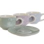 Juego de Tazas de Café DKD Home Decor Azul Blanco Verde Lila Metal Dolomita 180 ml | Tienda24 - Global Online Shop Tienda24.eu