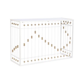 Consola Home ESPRIT Blanco Dorado Espejo 120 x 40 x 80 cm de Home ESPRIT, Mesas - Ref: S3053756, Precio: 141,06 €, Descuento: %