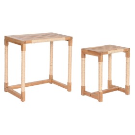 Set di 2 tavoli Home ESPRIT Naturale Corda Abete 58 x 38 x 60 cm di Home ESPRIT, Tavolini da appoggio - Rif: S3053780, Prezzo...