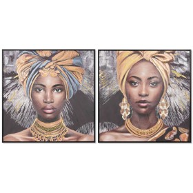 Painting Home ESPRIT Colonial African Woman 80 x 3,5 x 80 cm (2 Units) by Home ESPRIT, Prints on Canvas - Ref: S3053814, Pric...