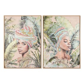 Painting Home ESPRIT Colonial African Woman 70 x 3,5 x 100 cm (2 Units) by Home ESPRIT, Prints on Canvas - Ref: S3053816, Pri...