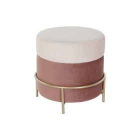 Footrest DKD Home Decor Pink Golden Metal Velvet 48 x 48 x 47 cm by DKD Home Decor, Footstools & Ottomans - Ref: S3053881, Pr...