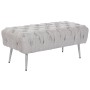 Banqueta Home ESPRIT Gris Plateado Poliéster Metal 103 x 46 x 42 cm de Home ESPRIT, Sillas - Ref: S3053962, Precio: 109,59 €,...